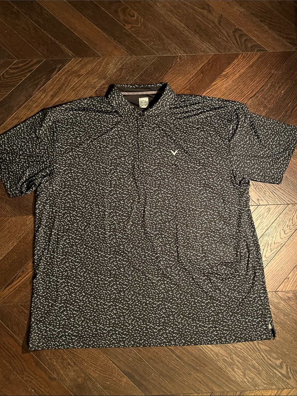 Callaway Black Polo with White Micro-Print